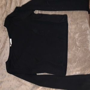 Black long sleeve crop top